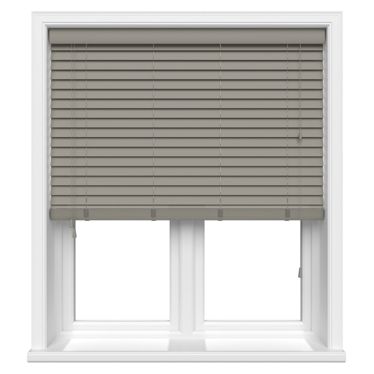 lifetime smooth dark grey wood venetian blind 1