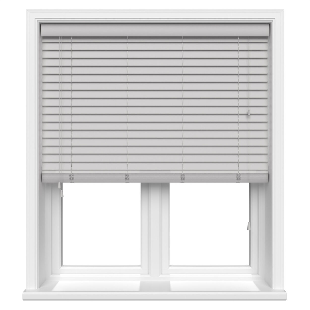 lifetime smooth light grey wood venetian blind 1